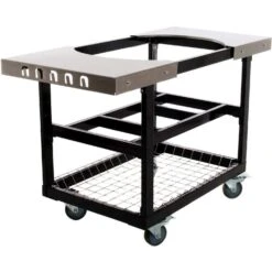 Primo Cart With Stainless Steel Side Shelves For Oval LG 300 & Oval XL 400 -Grill Genius Store cart alt 1