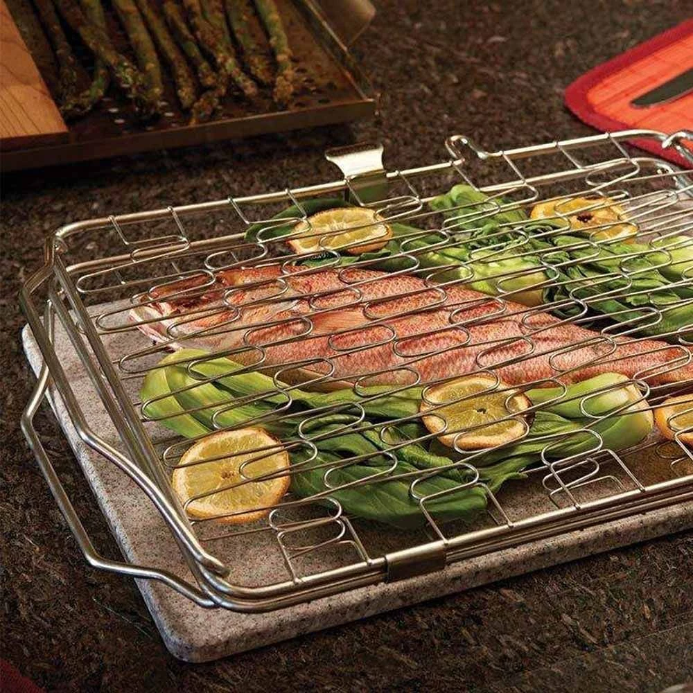 Napoleon Ultimate Gas Grill Accessory Bundle For Versatile Grilling, Pizza Stones, Flexible Grill Basket, Pepper Roasting Rack, Burger Press Kit, Rib Roasting Rack And Chicken Roaster 5 Napoleon Ultimate Gas Grill Accessory Bundle For Versatile Grilling, Pizza Stones, Flexible Grill Basket, Pepper Roasting Rack, Burger Press Kit, Rib Roasting Rack And Chicken Roaster - Image 3