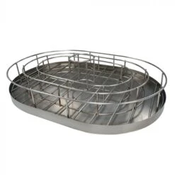 Primo Rib And Chicken Rack With Drip Tray For Oval LG 300 And Oval XL 400 Charcoal Grills