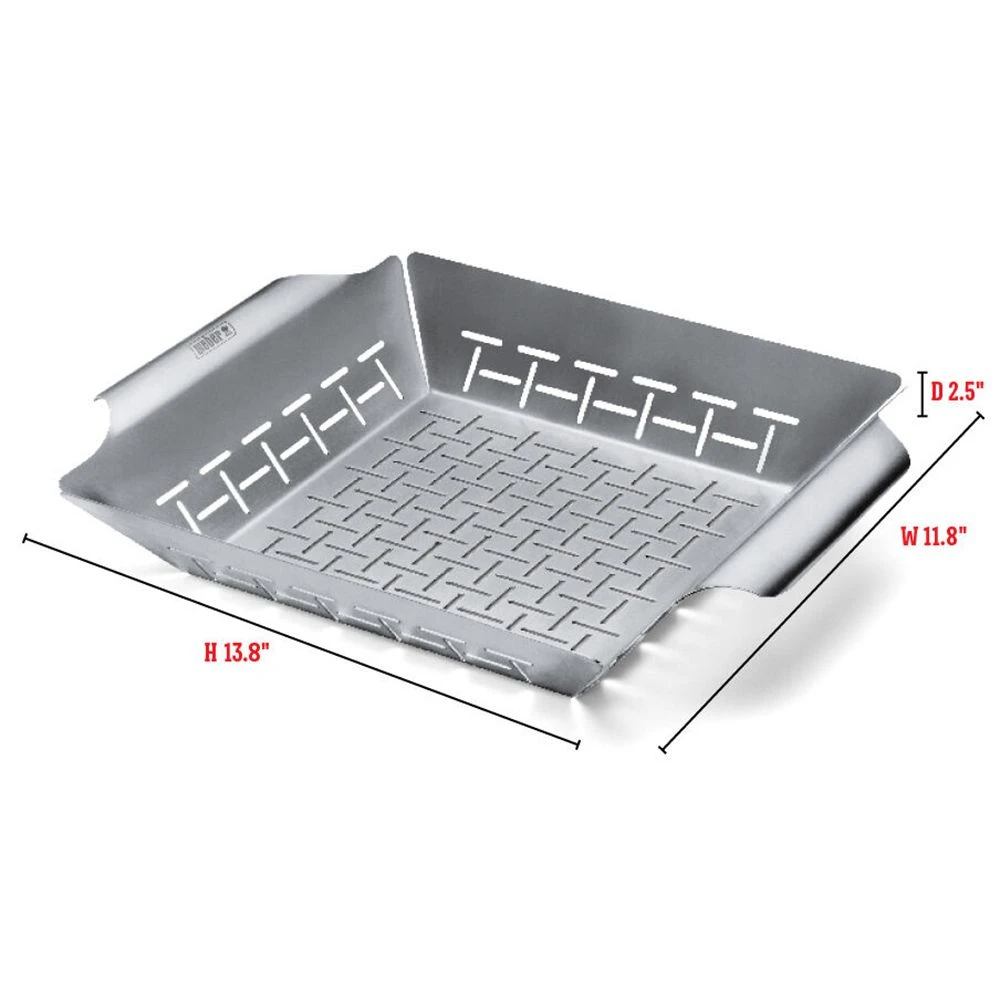 Weber Stainless Steel Large Deluxe Grilling Basket (WEB-6434) 4 Weber Stainless Steel Large Deluxe Grilling Basket (WEB-6434) - Image 2