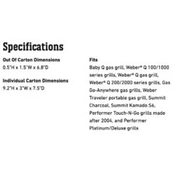 Weber Adapter Hose (WEB-6501) -Grill Genius Store web 6501 spec a 05 22