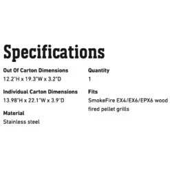 Weber Stainless Steel Folding Side Table For SmokeFire Pellet Grills (WEB-7001) -Grill Genius Store web 7001 spec a 05 22